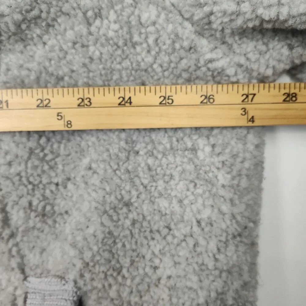 Roaman's Teddy-Bear Jacket Women's 1X 22/24 Gray‎ Full-Zip Pockets Wide Collar